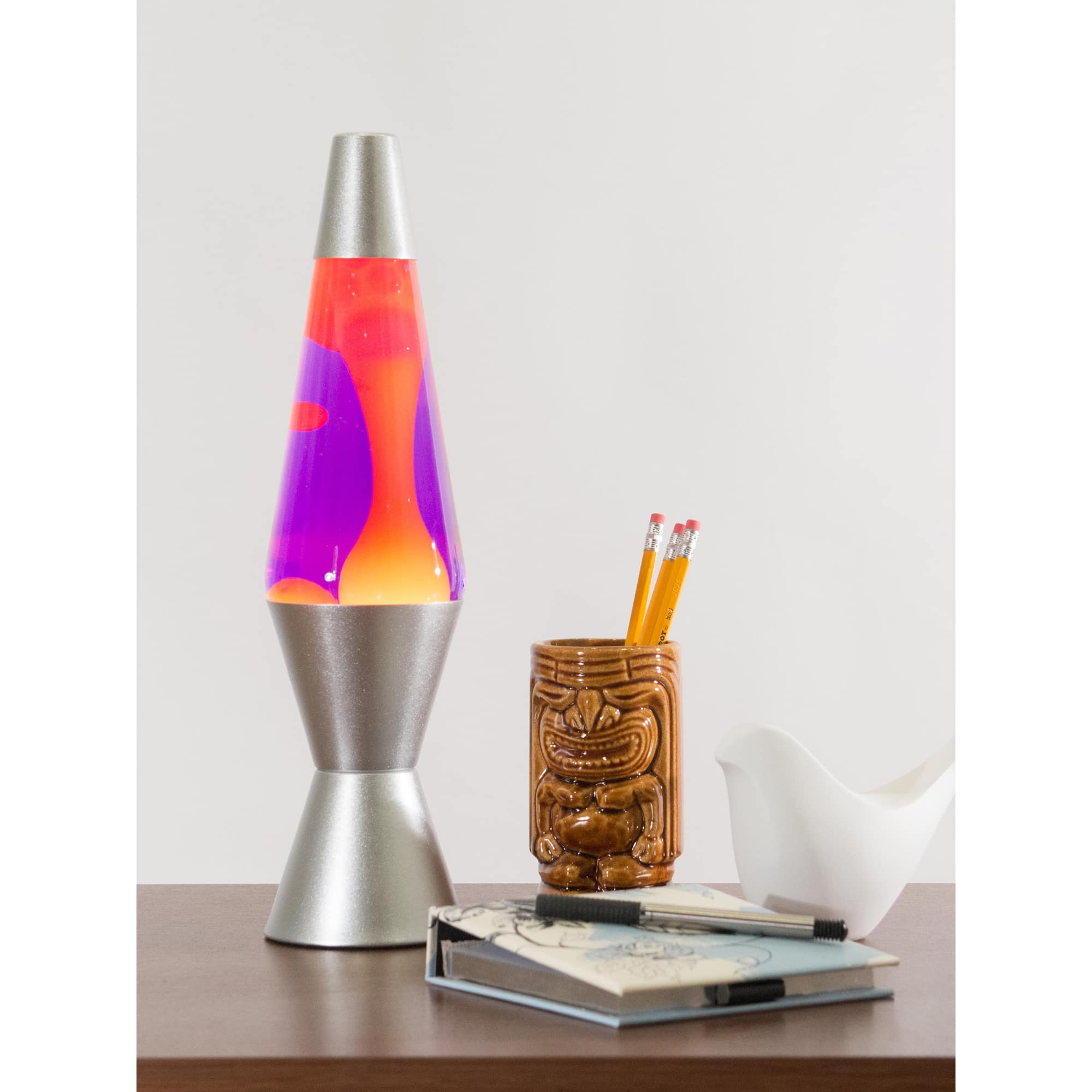 14.5" LAVA LAMP - YELLOW/PURPLE/SILVER