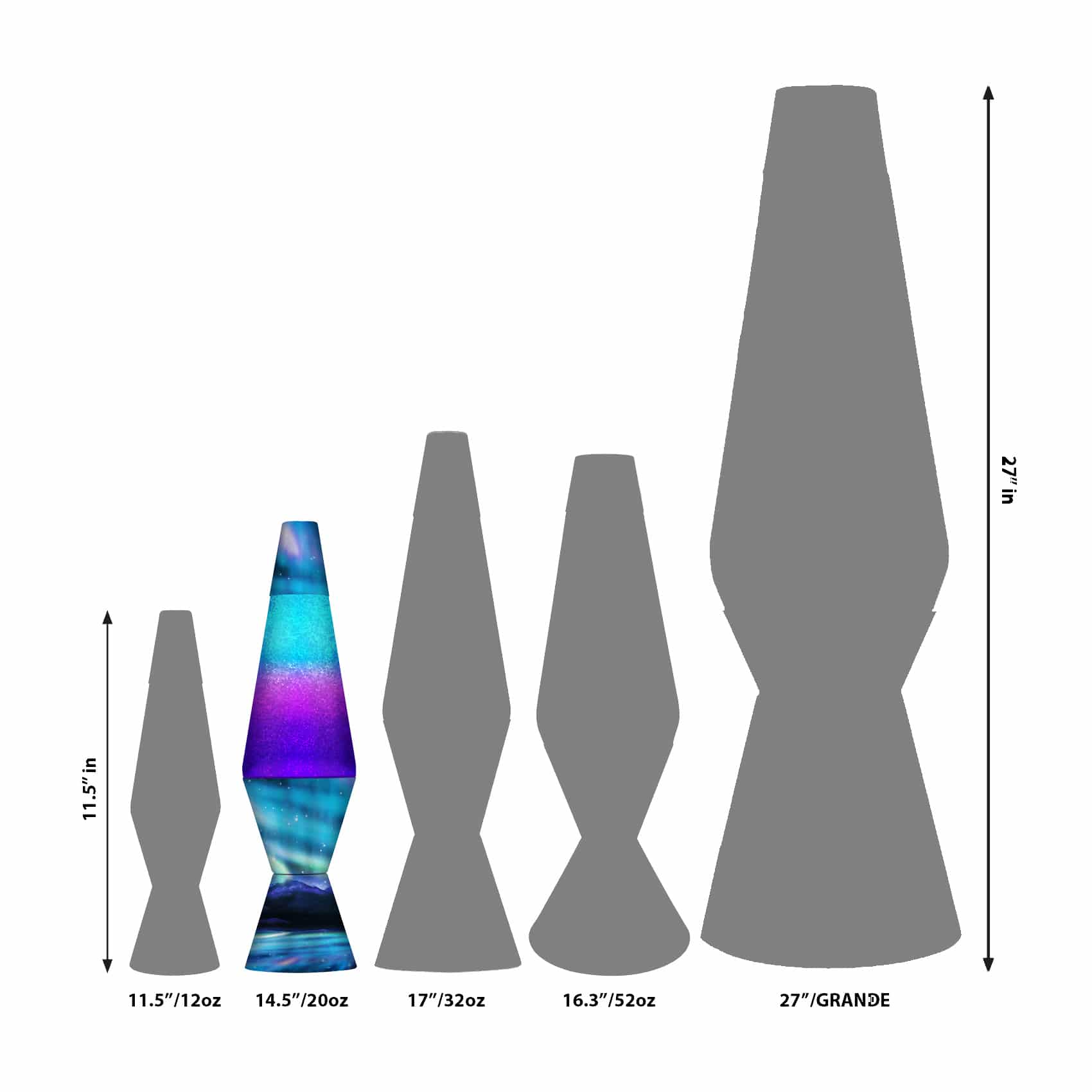 14.5" LAVA LAMP COLORMAX NORTHERN LIGHTS - GLITTER
